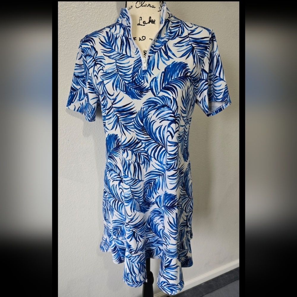 Tommy Bahama Golf Ruffle Hem Dress Large